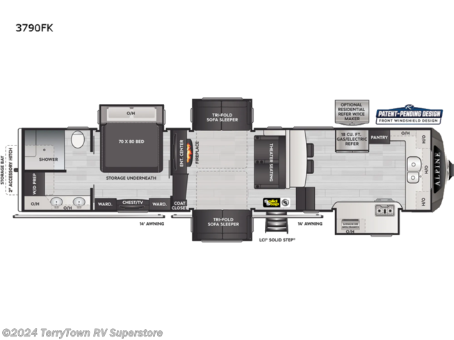 2022 Keystone Alpine 3790FK - New Fifth Wheel For Sale by TerryTown RV Superstore in Grand Rapids, Michigan