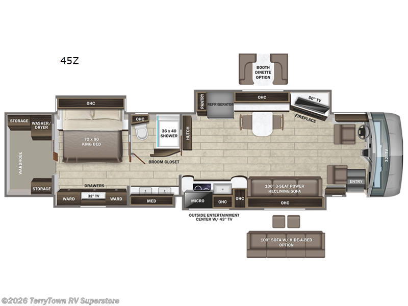 2024 Entegra Coach Cornerstone 45Z - New Class A For Sale by TerryTown RV Superstore in Grand Rapids, Michigan features Slideout