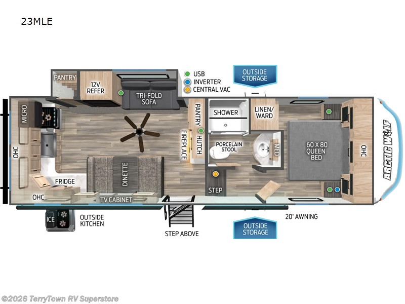 2024 Forest River Cherokee Arctic Wolf 23MLE - New Fifth Wheel For Sale by TerryTown RV Superstore in Grand Rapids, Michigan features Slideout