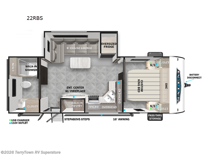 2024 Forest River Salem 22RBS - New Travel Trailer For Sale by TerryTown RV Superstore in Grand Rapids, Michigan features Slideout