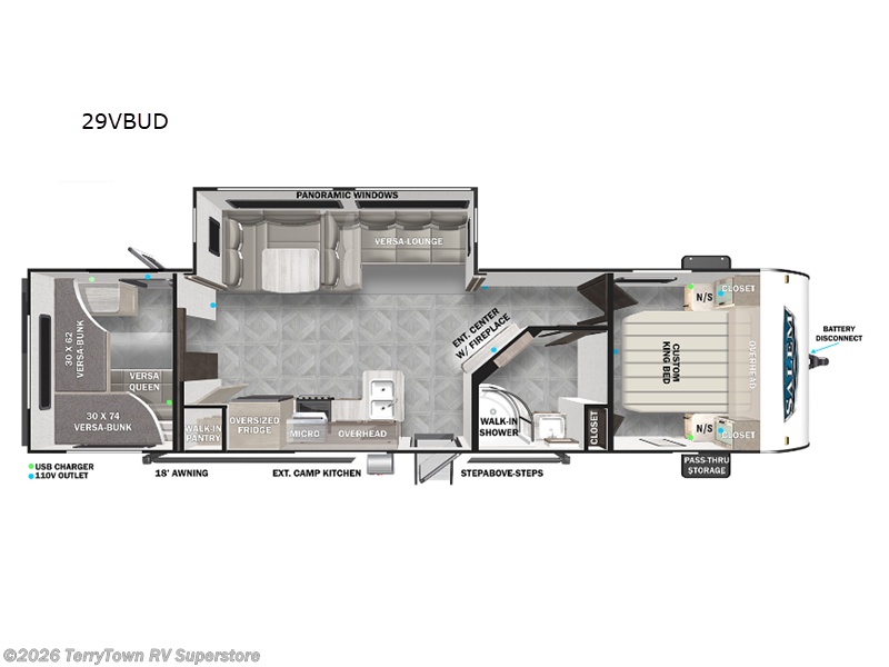 2024 Forest River Salem 29VBUD - New Travel Trailer For Sale by TerryTown RV Superstore in Grand Rapids, Michigan features Slideout