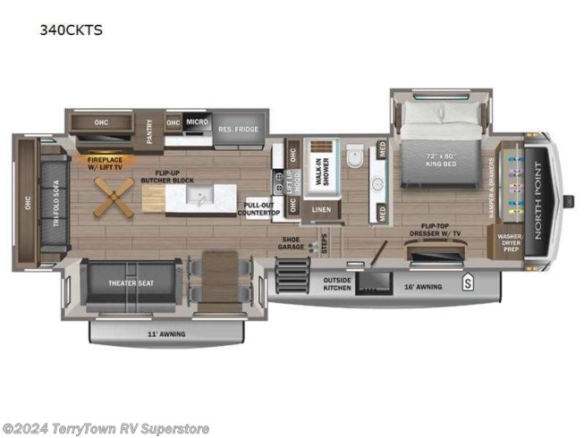 2024 Jayco North Point 340CKTS - New Fifth Wheel For Sale by TerryTown RV Superstore in Grand Rapids, Michigan