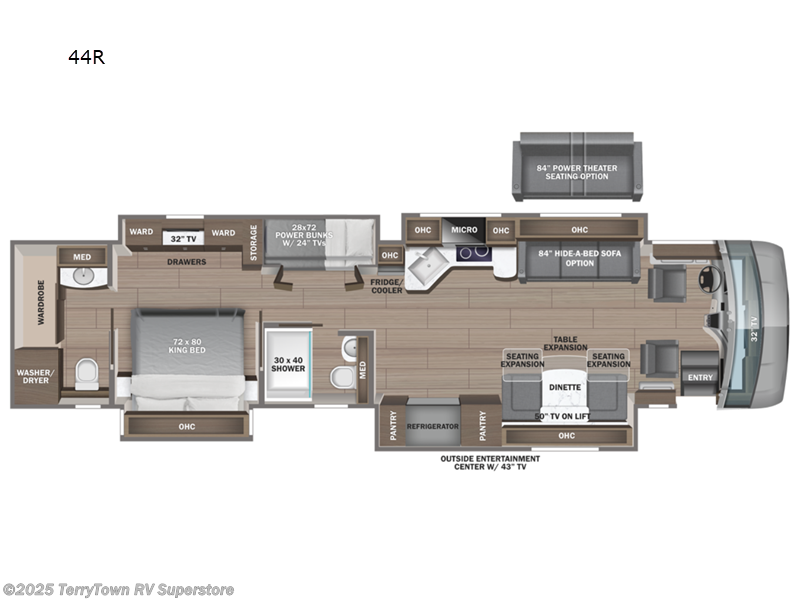 2025 Entegra Coach Anthem 44R - New Class A For Sale by TerryTown RV Superstore in Grand Rapids, Michigan features Slideout