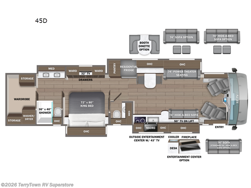 2025 Entegra Coach Cornerstone 45D - New Class A For Sale by TerryTown RV Superstore in Grand Rapids, Michigan features Slideout