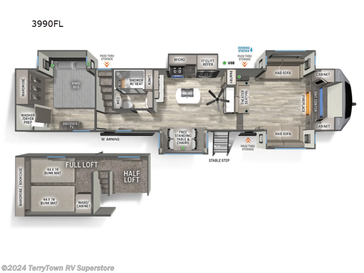 New 2025 Forest River Sandpiper 3990FL available in Grand Rapids, Michigan