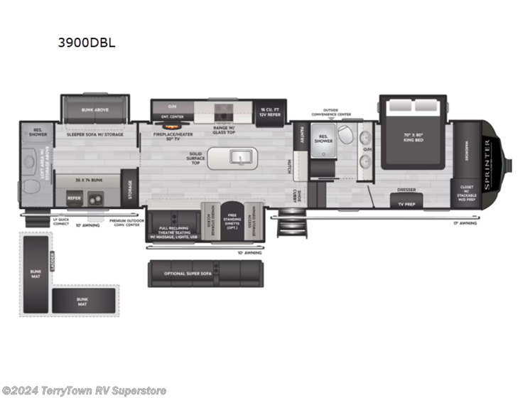 New 2025 Keystone Sprinter 3900DBL available in Grand Rapids, Michigan