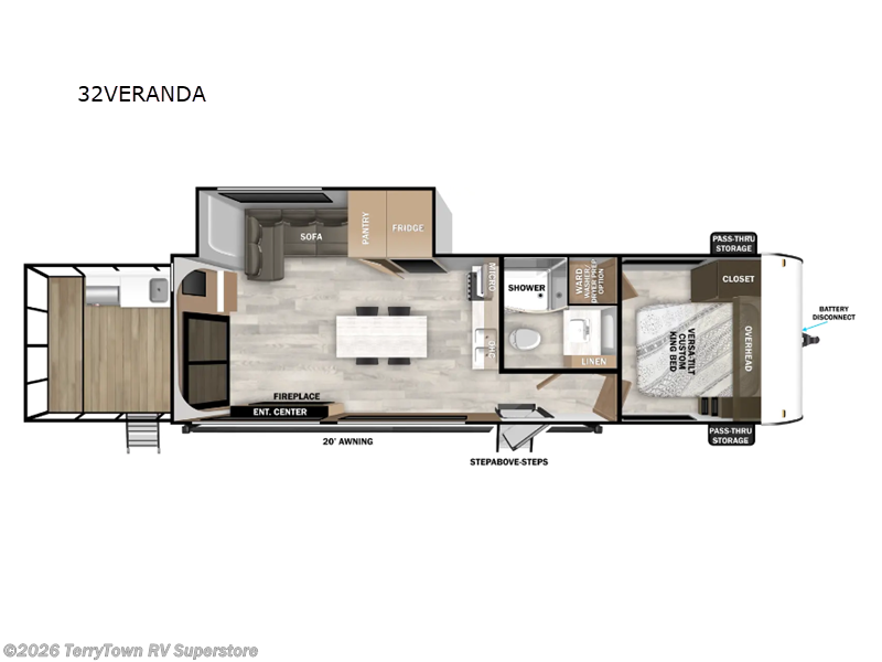 2025 Forest River Salem 32VERANDA - New Travel Trailer For Sale by TerryTown RV Superstore in Grand Rapids, Michigan features Slideout