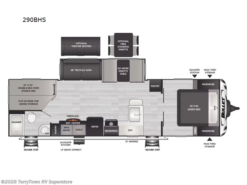 2025 Keystone Bullet Crossfire 290BHS - New Travel Trailer For Sale by TerryTown RV Superstore in Grand Rapids, Michigan features Slideout