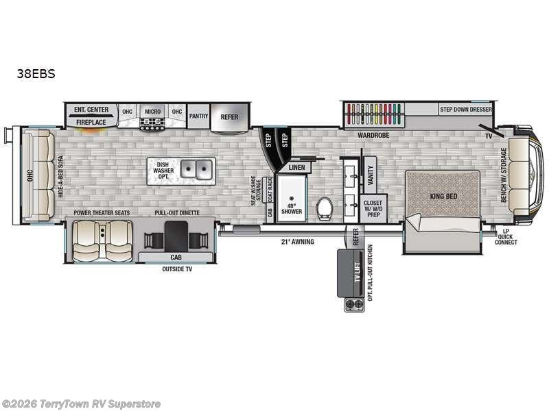 2022 Forest River Cedar Creek Champagne Edition 38EBS - Used Fifth Wheel For Sale by TerryTown RV Superstore in Grand Rapids, Michigan features Slideout