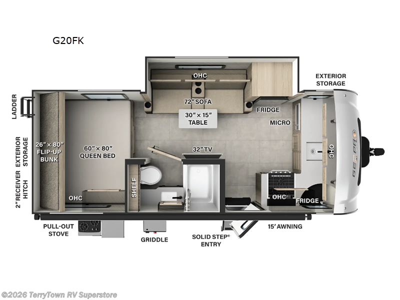 2026 Forest River Rockwood Geo Pro 20FK - New Travel Trailer For Sale by TerryTown RV Superstore in Grand Rapids, Michigan features Slideout