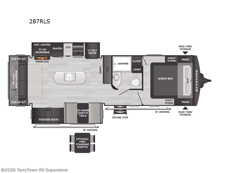 2026 Keystone Bullet Crossfire 287RLS - New Travel Trailer For Sale by TerryTown RV Superstore in Grand Rapids, Michigan features Slideout
