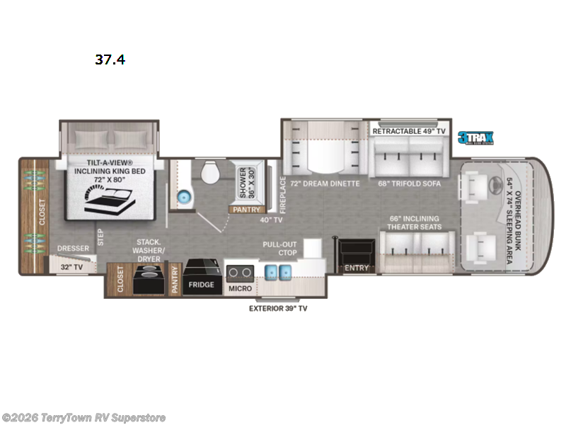2022 Thor Motor Coach Palazzo 37.4 - Used Class A For Sale by TerryTown RV Superstore in Grand Rapids, Michigan features Slideout