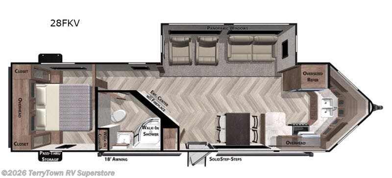 2021 Forest River Wildwood 28FKV - Used Travel Trailer For Sale by TerryTown RV Superstore in Grand Rapids, Michigan features Slideout