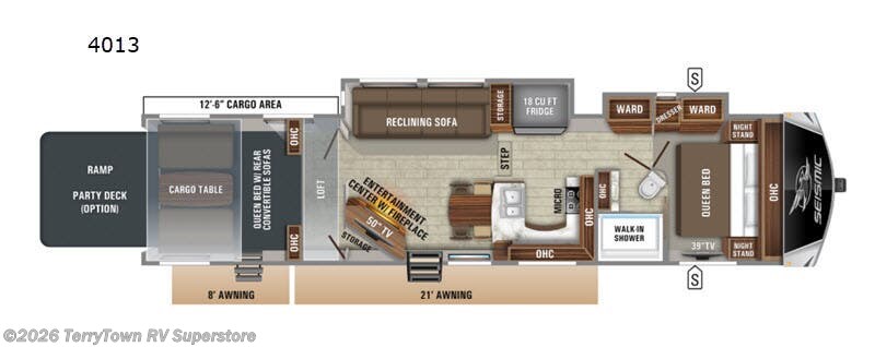 2020 Jayco Seismic 4013 - Used Toy Hauler For Sale by TerryTown RV Superstore in Grand Rapids, Michigan features Slideout