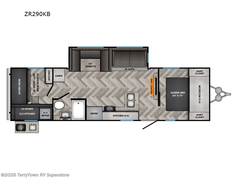 2024 CrossRoads Zinger 290KB - New Travel Trailer For Sale by TerryTown RV Superstore in Grand Rapids, Michigan features Slideout