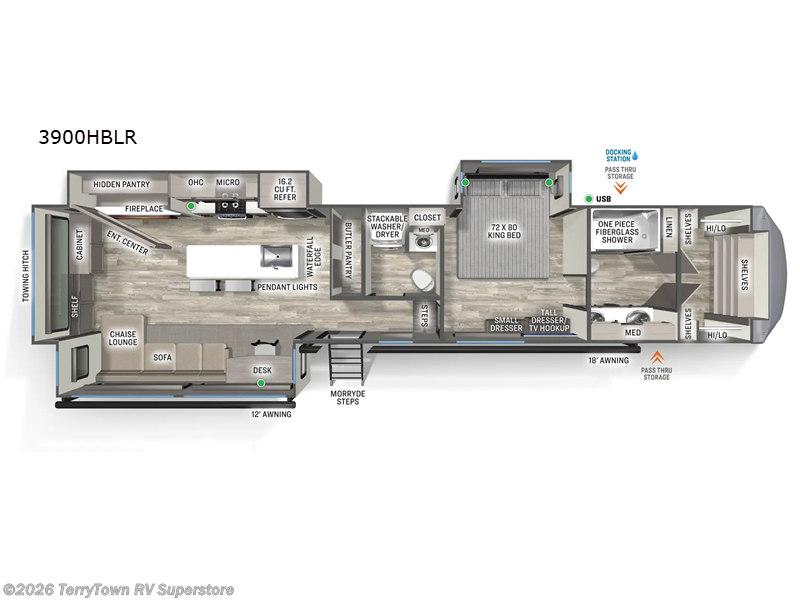 2026 Forest River Sandpiper 3900HBLR - New Fifth Wheel For Sale by TerryTown RV Superstore in Grand Rapids, Michigan features Slideout