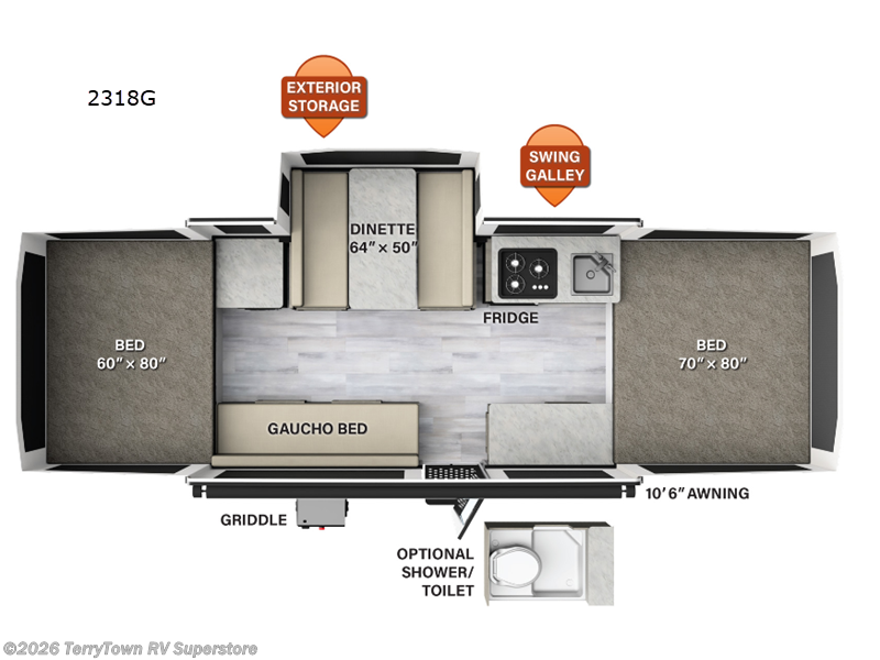 2023 Forest River Rockwood Freedom Series 2318G - Used Popup For Sale by TerryTown RV Superstore in Grand Rapids, Michigan features Slideout