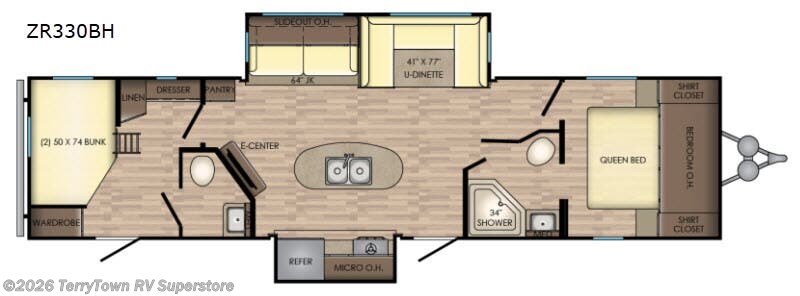 2018 CrossRoads Zinger 330BH - Used Travel Trailer For Sale by TerryTown RV Superstore in Grand Rapids, Michigan features Slideout