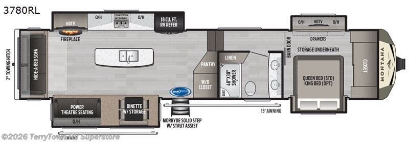 2020 Keystone Montana 3780RL - Used Fifth Wheel For Sale by TerryTown RV Superstore in Grand Rapids, Michigan features Slideout
