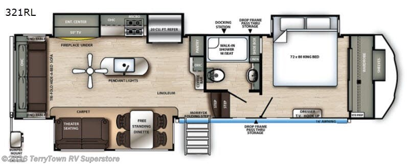 2021 Forest River Sierra 321RL - Used Fifth Wheel For Sale by TerryTown RV Superstore in Grand Rapids, Michigan features Slideout