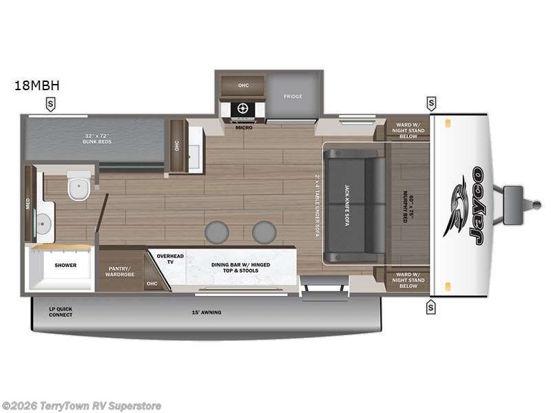 2026 Jayco Jay Feather Air 18MBH - New Travel Trailer For Sale by TerryTown RV Superstore in Grand Rapids, Michigan features Slideout