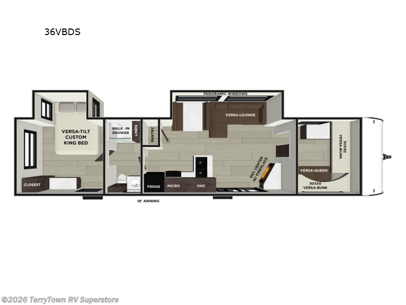 2026 Forest River Salem 36VBDS - New Travel Trailer For Sale by TerryTown RV Superstore in Grand Rapids, Michigan features Slideout