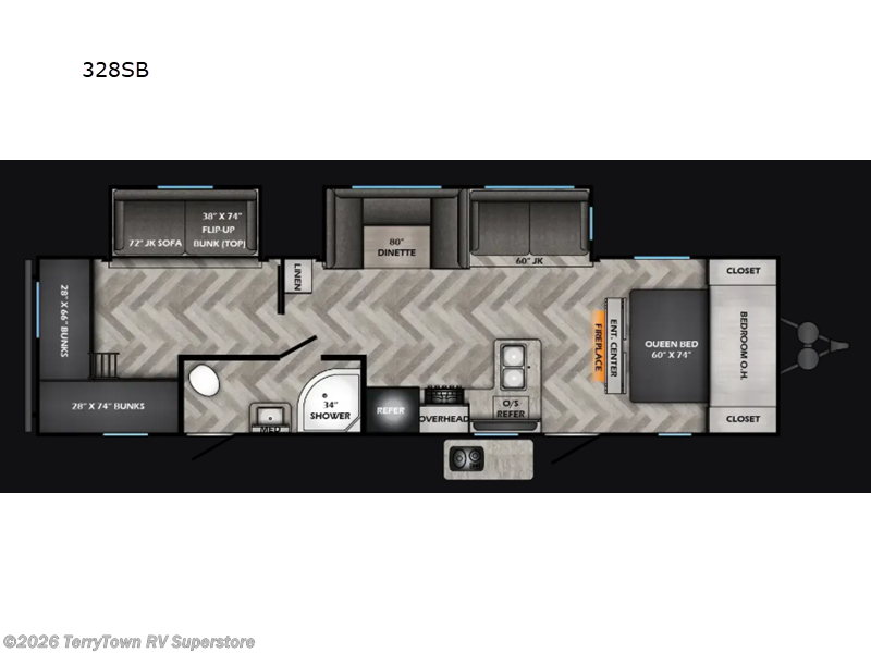 2026 CrossRoads Zinger 328SB - New Travel Trailer For Sale by TerryTown RV Superstore in Grand Rapids, Michigan features Slideout