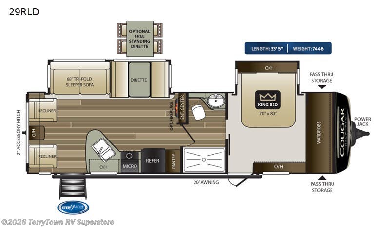 2020 Keystone Cougar Half-Ton 29RLD - Used Travel Trailer For Sale by TerryTown RV Superstore in Grand Rapids, Michigan features Slideout