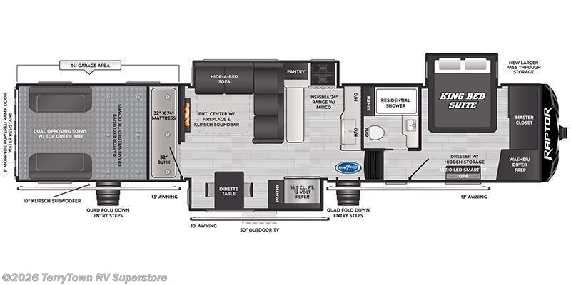 2026 Keystone Raptor 441 - New Fifth Wheel For Sale by TerryTown RV Superstore in Grand Rapids, Michigan