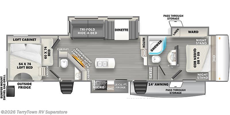 2023 Forest River Sandpiper 3440BH - New Fifth Wheel For Sale by TerryTown RV Superstore in Grand Rapids, Michigan