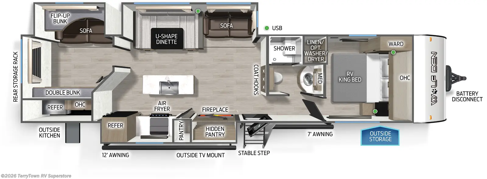 2026 Forest River Cherokee Wolf Den 304SR - New Travel Trailer For Sale by TerryTown RV Superstore in Grand Rapids, Michigan