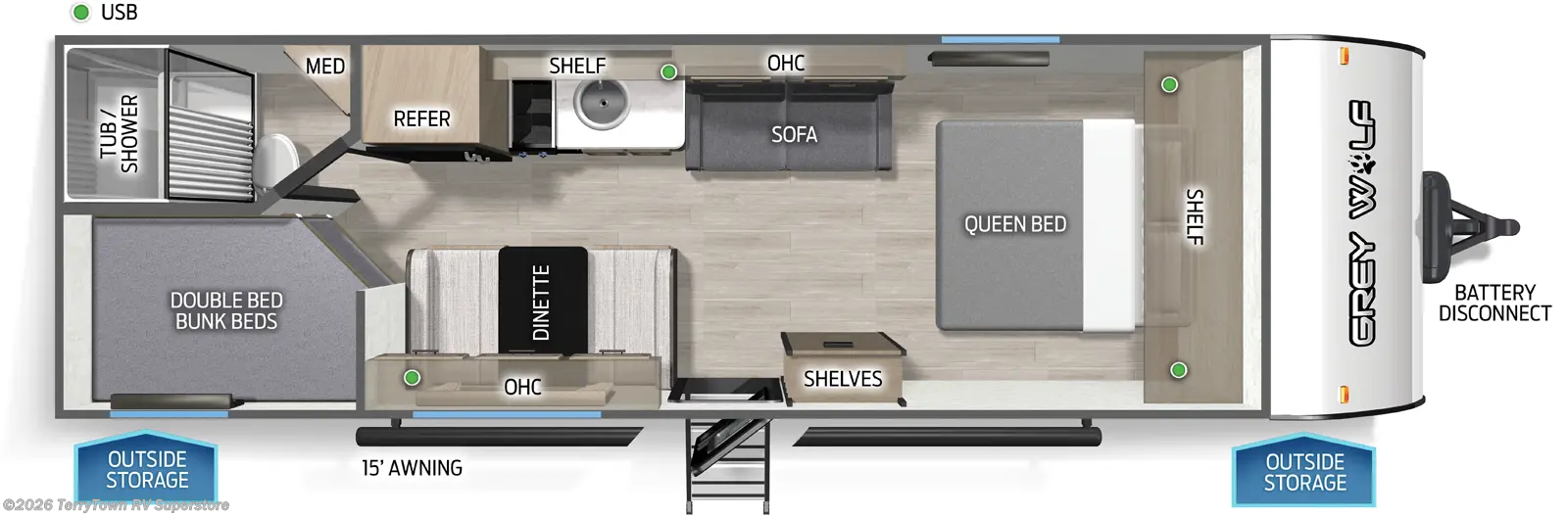 2026 Forest River Cherokee Grey Wolf 26LP - New Travel Trailer For Sale by TerryTown RV Superstore in Grand Rapids, Michigan