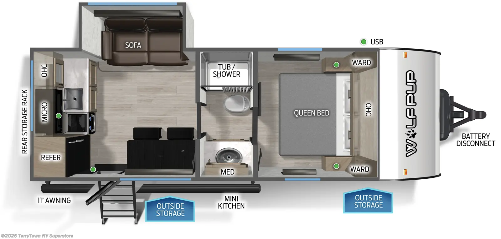 2026 Forest River Cherokee Wolf Pup 17SC - New Travel Trailer For Sale by TerryTown RV Superstore in Grand Rapids, Michigan