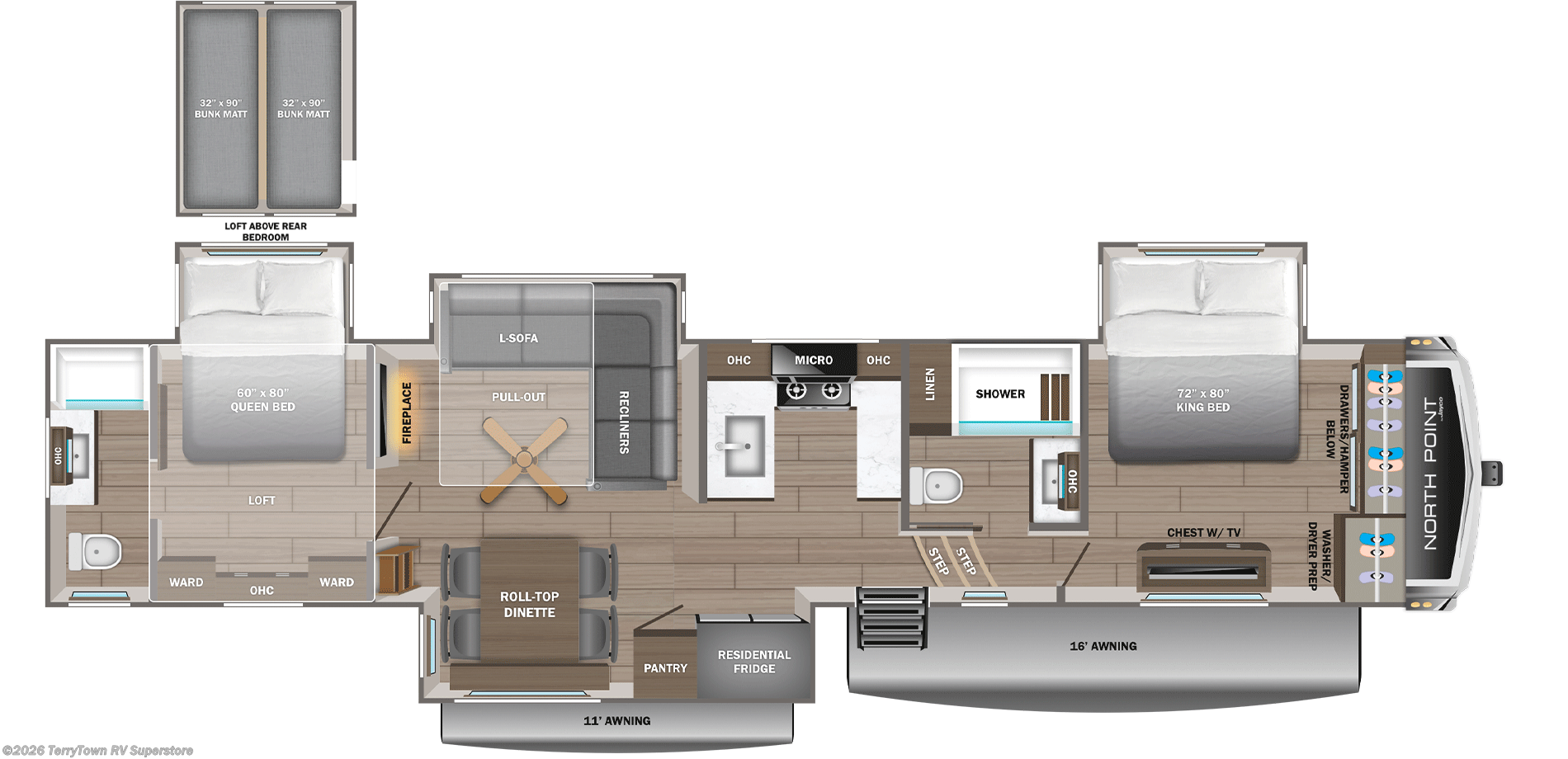2026 Jayco North Point 395DSDB - New Fifth Wheel For Sale by TerryTown RV Superstore in Grand Rapids, Michigan