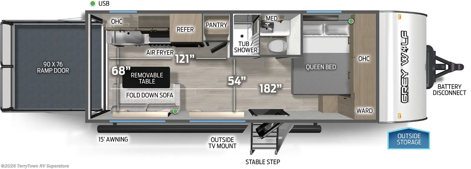 2026 Cherokee Grey Wolf Black Label 18RRBL by Forest River from TerryTown RV Superstore in Grand Rapids, Michigan