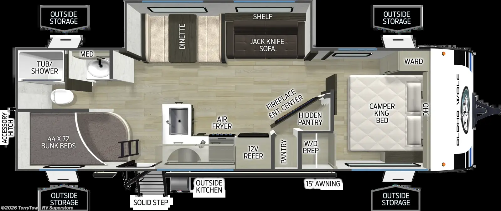2027 Forest River Cherokee Alpha Wolf 27BHX - New Travel Trailer For Sale by TerryTown RV Superstore in Grand Rapids, Michigan