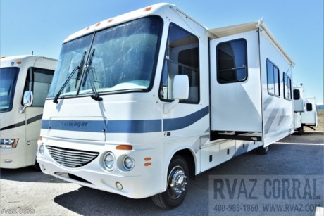 &lt;p style=&quot;margin: 0in;&quot;&gt;&lt;span lang=&quot;EN&quot; style=&quot;font-size: 16px; font-family: Verdana, sans-serif; color: #373a3c;&quot;&gt;2004 Damon Challenger 371W Class A Gas motorhome with two slides and only 7K miles!&lt;span style=&quot;mso-spacerun: yes;&quot;&gt;&amp;nbsp; &lt;/span&gt;This extremely low mileage unit is spacious and has ample storage space.&lt;span style=&quot;mso-spacerun: yes;&quot;&gt;&amp;nbsp; &lt;/span&gt;It has a better entertainment center location for optimal viewing, a desk for working from home, a residential refrigerator, and pleated day/night shades.&lt;span style=&quot;mso-spacerun: yes;&quot;&gt;&amp;nbsp; &lt;/span&gt;&lt;/span&gt;&lt;/p&gt;
&lt;p style=&quot;margin: 0in;&quot;&gt;&lt;span lang=&quot;EN&quot; style=&quot;font-size: 16px; font-family: Verdana, sans-serif; color: #373a3c;&quot;&gt;&amp;nbsp;&lt;/span&gt;&lt;/p&gt;
&lt;p style=&quot;margin: 0in;&quot;&gt;&lt;span lang=&quot;EN&quot; style=&quot;font-size: 16px; font-family: Verdana, sans-serif; color: #373a3c;&quot;&gt;This unit is on a Workhorse chassis and is powered by a GM 8.1L Vortec V8 gas engine with an automatic transmission.&lt;span style=&quot;mso-spacerun: yes;&quot;&gt;&amp;nbsp; &lt;/span&gt;It&amp;rsquo;s equipped with an Onan Marquis Gold 5.5KW generator with 29 hours, dual roof A/C units, a furnace, and Power Gear leveling jacks.&lt;span style=&quot;mso-spacerun: yes;&quot;&gt;&amp;nbsp; &lt;/span&gt;It has a patio awning, slide awnings, and an abundance of exterior storage space with multiple pass through storage compartments.&lt;span style=&quot;mso-spacerun: yes;&quot;&gt;&amp;nbsp; &lt;/span&gt;&lt;/span&gt;&lt;/p&gt;
&lt;p style=&quot;margin: 0in;&quot;&gt;&lt;span lang=&quot;EN&quot; style=&quot;font-size: 16px; font-family: Verdana, sans-serif; color: #373a3c;&quot;&gt;&amp;nbsp;&lt;/span&gt;&lt;/p&gt;
&lt;p class=&quot;MsoNormal&quot; style=&quot;mso-margin-top-alt: auto; mso-margin-bottom-alt: auto; line-height: normal;&quot;&gt;&lt;span lang=&quot;EN&quot; style=&quot;font-size: 16px; font-family: Verdana, sans-serif; color: #373a3c;&quot;&gt;&amp;nbsp;&lt;/span&gt;&lt;/p&gt;
&lt;p class=&quot;MsoNormal&quot; style=&quot;mso-margin-top-alt: auto; mso-margin-bottom-alt: auto; line-height: normal;&quot;&gt;&lt;span style=&quot;font-size: 16px;&quot;&gt;&lt;span lang=&quot;EN&quot; style=&quot;font-family: Verdana, sans-serif; color: #373a3c;&quot;&gt;&lt;br /&gt;&lt;/span&gt;&lt;span style=&quot;font-family: Verdana, sans-serif; color: black;&quot;&gt;RVAZ Corral has an RV service center, Free RV consignment Program and We buy good clean used &lt;span style=&quot;border: none windowtext 1.0pt; mso-border-alt: none windowtext 0in; padding: 0in;&quot;&gt;RV&#39;s&lt;/span&gt; and offer free appraisals!&lt;/span&gt;&lt;/span&gt;&lt;/p&gt;
&lt;p class=&quot;MsoNormal&quot; style=&quot;mso-margin-top-alt: auto; mso-margin-bottom-alt: auto; line-height: normal;&quot;&gt;&lt;span style=&quot;font-size: 16px; font-family: Verdana, sans-serif; color: black;&quot;&gt;We have financing available and many extended service contracts to choose from!&lt;/span&gt;&lt;/p&gt;
&lt;p class=&quot;MsoNormal&quot; style=&quot;mso-margin-top-alt: auto; mso-margin-bottom-alt: auto; line-height: normal;&quot;&gt;&lt;span style=&quot;font-size: 16px; font-family: Verdana, sans-serif; color: black;&quot;&gt;RVAZ Corral has many New and Used &lt;span style=&quot;border: none windowtext 1.0pt; mso-border-alt: none windowtext 0in; padding: 0in;&quot;&gt;Motorhomes&lt;/span&gt; for sale as well as Travel Trailers and 5th Wheels for sale.&amp;nbsp; Come see our camper selection today and find an RV that fits your needs.&lt;/span&gt;&lt;/p&gt;
&lt;p class=&quot;MsoNormal&quot; style=&quot;mso-margin-top-alt: auto; mso-margin-bottom-alt: auto; line-height: normal;&quot;&gt;&lt;span style=&quot;font-size: 16px; font-family: Verdana, sans-serif; color: black;&quot;&gt;Many travel trailer or 5th wheel shoppers feel concerned about towing.&amp;nbsp; We understand.&amp;nbsp; Towing can often seem complex or nerve-wracking.&amp;nbsp; &amp;nbsp;Feel free to give us a quick call, tell us about your tow vehicle and we can help you through the process!&lt;/span&gt;&lt;/p&gt;
&lt;p class=&quot;MsoNormal&quot; style=&quot;mso-margin-top-alt: auto; mso-margin-bottom-alt: auto; line-height: normal;&quot;&gt;&lt;span style=&quot;font-size: 16px; font-family: Verdana, sans-serif; color: black;&quot;&gt;We offer Monaco, &lt;span style=&quot;border: none windowtext 1.0pt; mso-border-alt: none windowtext 0in; padding: 0in;&quot;&gt;Tiffin&lt;/span&gt; Allegro, Holiday Rambler, Coachmen, Country Coach, &lt;span style=&quot;border: none windowtext 1.0pt; mso-border-alt: none windowtext 0in; padding: 0in;&quot;&gt;Fleetwood&lt;/span&gt;, Safari, Beaver, Keystone, &lt;span style=&quot;border: none windowtext 1.0pt; mso-border-alt: none windowtext 0in; padding: 0in;&quot;&gt;Jayco&lt;/span&gt;, Winnebago, &lt;span style=&quot;border: none windowtext 1.0pt; mso-border-alt: none windowtext 0in; padding: 0in;&quot;&gt;Newmar&lt;/span&gt;, Grand Design, Forest River, Heartland, K-Z and more in used inventory.&lt;/span&gt;&lt;/p&gt;
&lt;p class=&quot;MsoNormal&quot; style=&quot;mso-margin-top-alt: auto; mso-margin-bottom-alt: auto; line-height: normal;&quot;&gt;&lt;span style=&quot;font-size: 16px; font-family: Verdana, sans-serif; color: black;&quot;&gt;We carry New Keystone Bullet, Bullet Premier and &lt;span style=&quot;border: none windowtext 1.0pt; mso-border-alt: none windowtext 0in; padding: 0in;&quot;&gt;Crossfire Travel&lt;/span&gt; Trailers, Forest River Fifth Wheels, Sandpiper Half Ton &lt;span style=&quot;border: none windowtext 1.0pt; mso-border-alt: none windowtext 0in; padding: 0in;&quot;&gt;Towable&lt;/span&gt; 5th Wheels!&lt;/span&gt;&lt;/p&gt;
&lt;p class=&quot;MsoNormal&quot; style=&quot;mso-margin-top-alt: auto; mso-margin-bottom-alt: auto; line-height: normal;&quot;&gt;&lt;span style=&quot;font-size: 16px; font-family: Verdana, sans-serif; color: black;&quot;&gt;We donate a portion of every sale to Phoenix Children&#39;s Hospital&lt;/span&gt;&lt;/p&gt;