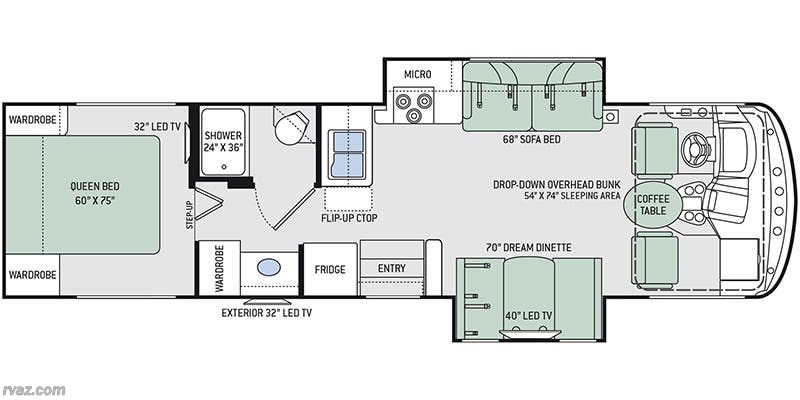 Floorplan of 2018 Thor Motor Coach Windsport 31Z