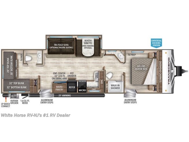 2020 Grand Design Rv Transcend 32bhs Two Bedroom Bath A Half For Sale In Egg Harbor City Nj 08215 Tr3130