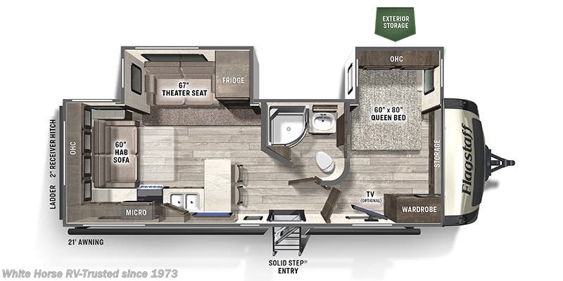 Floorplan of 2022 Forest River Flagstaff Super Lite 26RLBS