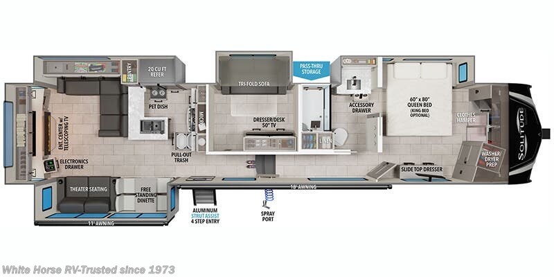 Floorplan of 2025 Grand Design Solitude 388MBS