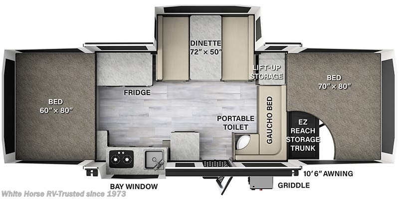 Floorplan of 2024 Forest River Rockwood Freedom 2514F