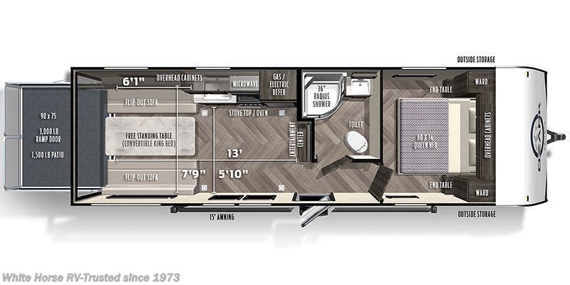 2021 Forest River Ozark 2500TH - Used Toy Hauler For Sale by White Horse RV Center in Egg Harbor City, New Jersey features LP Detector, CO Detector, Refrigerator, Roof Vents, Water Heater
