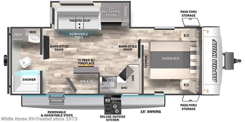Floorplan of 2023 Forest River Cherokee Alpha Wolf 22SW-L