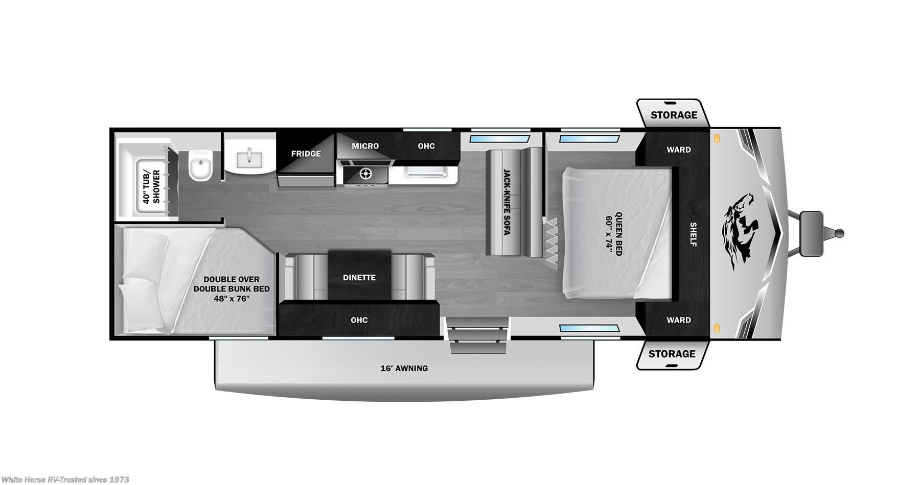 Floorplan of 2026 Highland Ridge Colt 26DB