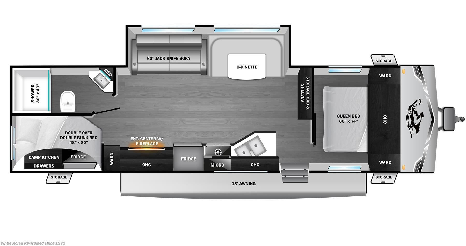 Floorplan of 2026 Highland Ridge Colt 28DBS