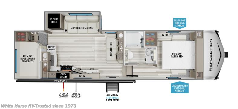 Floorplan of 2026 Grand Design Reflection 100 Series 27BH