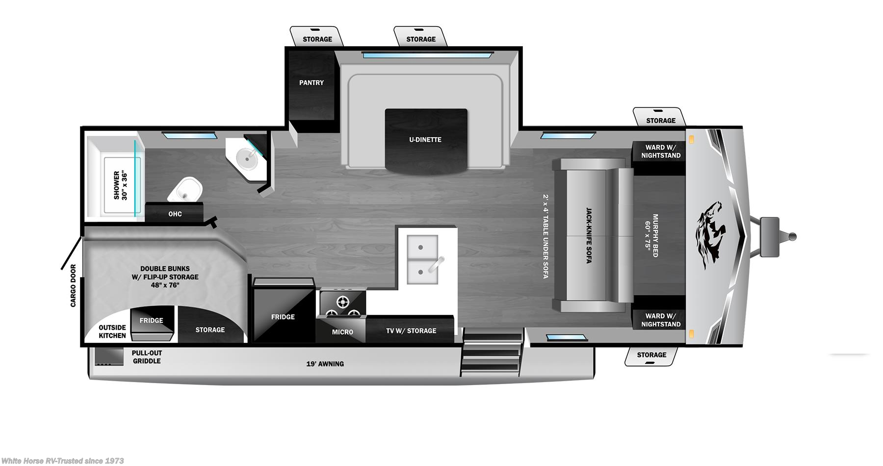 Floorplan of 2026 Highland Ridge Open Range Range Lite 220DBM