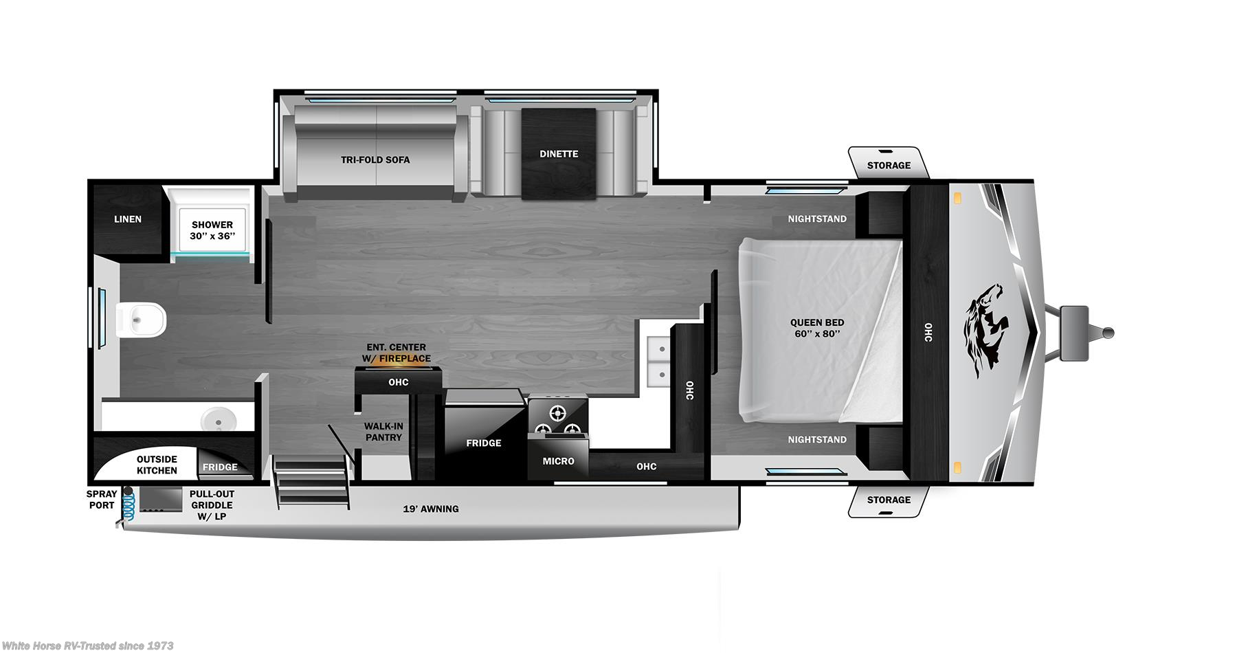 Floorplan of 2026 Highland Ridge Range Lite 250RBL