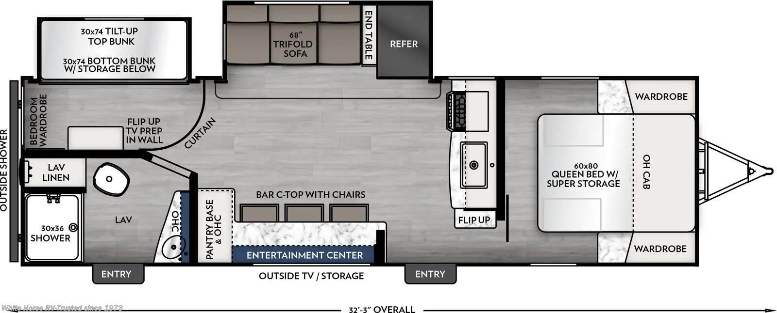 Floorplan of 2026 Coachmen Apex Ultra-Lite 246BARV